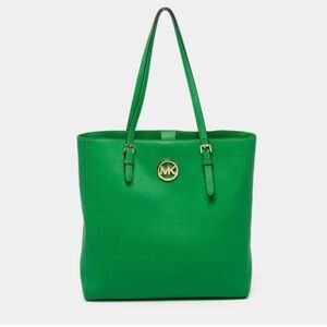 Michael Kors Large Green Leather Tote Bag